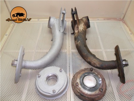 Sablage pièces automobile bras arrière epoxy Citroen 2cv Speed Oldie'S voitures collection chartres champseru 28 78rambouillet